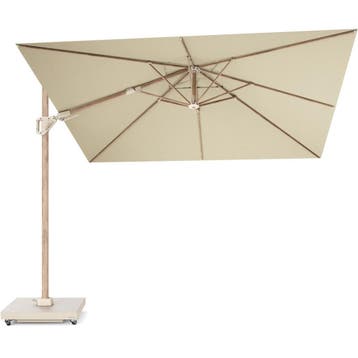 Challenger T2 premium parasol 300x300 cm teak champagne, Tuin en Terras, Ophalen of Verzenden, Nieuw