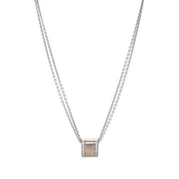 Witgouden collier met diamant hanger 42.5 cm 18 karaat, Sieraden, Tassen en Uiterlijk, Verzenden, Zo goed als nieuw, Goud, Met hanger