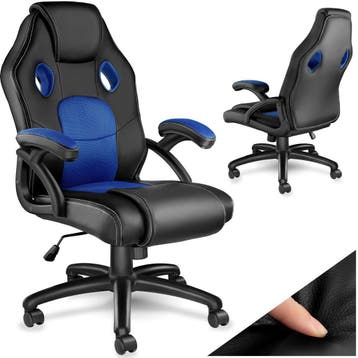 Bureaustoel Mike - zwart/blauw, Verzenden, Nieuw