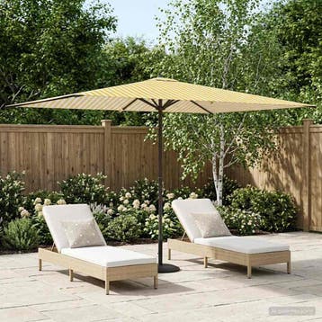 vidaXL Tuinparasol 200 x 300 cm Polyester Rechthoekig Geel, Verzenden, Nieuw, 1 tot 2 meter