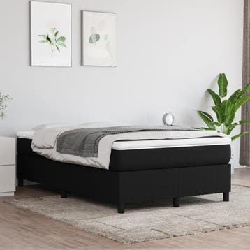 vidaXL Boxspring bed 120x200 cm stof zwart, Verzenden, Zwart, Nieuw, Twijfelaar