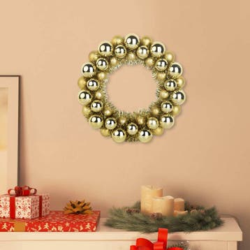 vidaXL Kerstbal Kransen 2 st Goud 33 x 33 x 7 cm Polystyreen, Verzenden, Nieuw