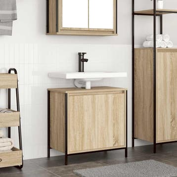 vidaXL Badkamerkast wastafelmeubel 60x34,5x60 cm sonoma, Verzenden, Nieuw
