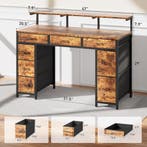 Bureau - Computertafel - Computerbureau - 120x50 cm - Bruin, Verzenden, Zo goed als nieuw
