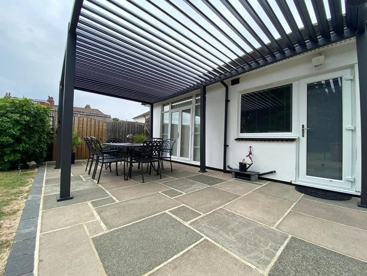 SUNS Rota terrasoverkapping 300 cm x 400 cm matt royal grey, Tuin en Terras, Tuinsets en Loungesets, Ophalen of Verzenden