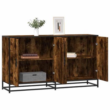 vidaXL Dressoir 134x35x76 cm bewerkt hout gerookt, Verzenden, Nieuw, Overige houtsoorten, Minder dan 50 cm