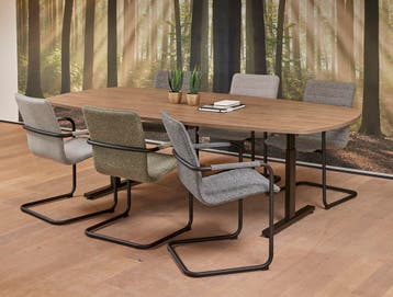 Vergadertafel Deens Ovaal Easy 240x120cm Leverbaar in 24, Ophalen of Verzenden, Nieuw in verpakking
