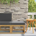 vidaXL Outdoor Hocker Massief Acaciahout Wit, Verzenden, Nieuw