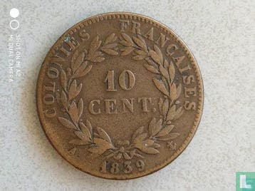 Franse koloniën 10 centimes 1839, Verzenden, Overige landen, Losse munt