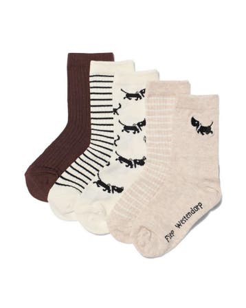 HEMA Takkie en Siepie kindersokken strepen - 5 paar beige, Verzenden, Nieuw