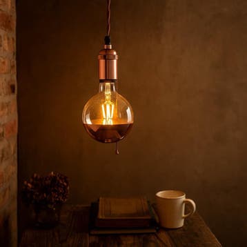 Byron antiek koper hanglamp – pendel aluminium E27 500 cm, Overige materialen, Verzenden, Nieuw, 75 cm of meer