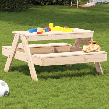 vidaXL Picknicktafel voor kinderen 88x97x52 cm massief, Verzenden, Nieuw