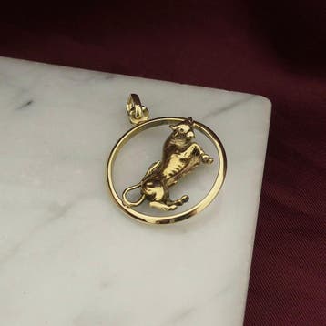 Gouden sterrenbeeld hanger; Stier (Hanger of bedel), Ophalen of Verzenden, Gebruikt, Goud, Overige merken