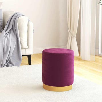 vidaXL Hocker met opbergruimte rond fluweel 31 x 37 cm paars, Verzenden, Nieuw