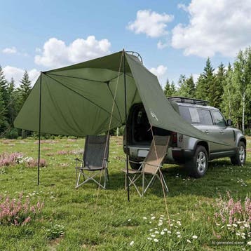 vidaXL Autotent 350 x 250 cm Legergroen Polyester en staal, Verzenden, Nieuw, Tot en met 2