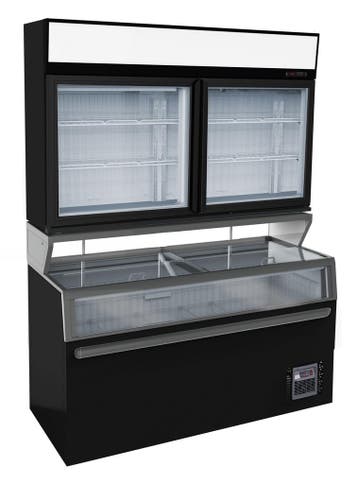 Combisteel Wandvriezer | Zwart | -18°c | Schuifdeksels + Gla, Ophalen of Verzenden, Nieuw
