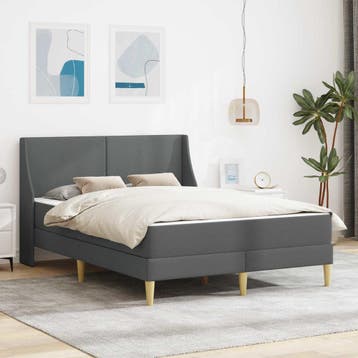 vidaXL Bedframe met matras met hoofdeinde Polyester, Verzenden, Nieuw, Stof