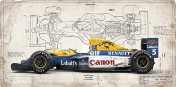 Artxlife - Williams-Renault FW14B Technical Drawing 1992, Nieuw