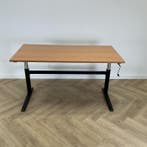 slingerbureau 160x80 cm  (max hoogte 90 cm),  beuken - zwart, Huis en Inrichting, Bureaus, Ophalen of Verzenden, Gebruikt