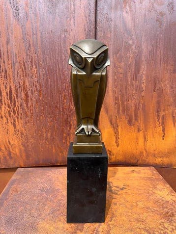 After C. Coenraad - sculptuur, Chouette / Uil (Owl) Art Deco