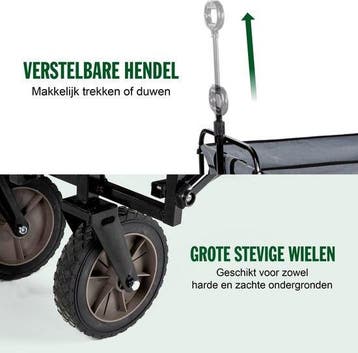 2dekans | Camp Active Opvouwbare Bolderkar - Zwart - 70KG -, Caravans en Kamperen, Kampeeraccessoires, Ophalen of Verzenden, Zo goed als nieuw
