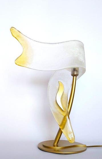 Tafellamp - Sillux Italiaanse glazen tafellamp - Glas -, Antiek en Kunst