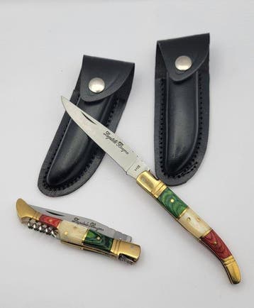 Laguiole Bougna - Tafelmessenset (2) - Italiaanse vlaggen -