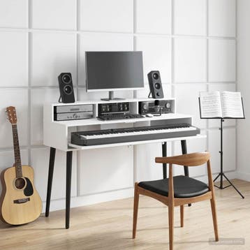 vidaXL studiobureau Wit 152 x 42,5 x 36 cm Bewerkt hout, Verzenden, Nieuw