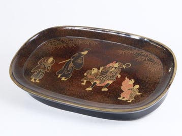 Dienblad - Dienblad met hoge poten en goud maki-e – Motief