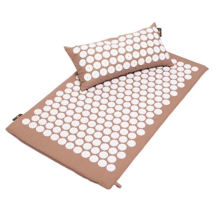 Set spijkermat en spijkerkussen taupe - Lotus, Sport en Fitness, Overige Sport en Fitness, Nieuw, Verzenden