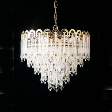 Plafondlamp - Messing, Kristal - plafondlamp, Huis en Inrichting, Nieuw