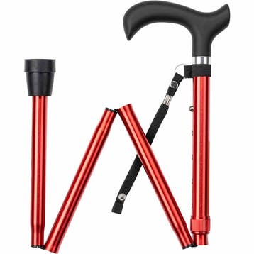 Wandelstok opvouwbaar - Rood (Wandelstokken, Mobiliteit), Ophalen of Verzenden, Nieuw