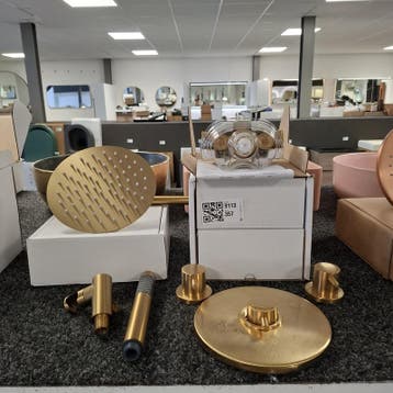 Regendoucheset, Xenz, Duero High Flow, goud geborsteld, Nieuw
