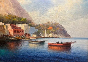 Guido Odierna (1913-1991) - Marina di Capri, Antiek en Kunst
