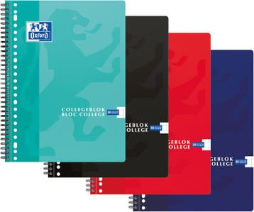 Oxford collegeblok A4+ 23-gaats ruit 10mm assorti (1 stuk), Verzenden, Nieuw