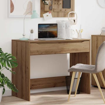 vidaXL Bureau met Lade Artisan Eik Geconstrueerd hout 100 x, Verzenden, Nieuw
