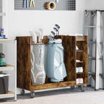 vidaXL Golfkast met wiel Effen Gerookt eiken 120 x 45 x 98, Verzenden, Nieuw