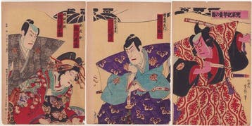 Triptych, Kabuki scene - Utagawa Kunisada III