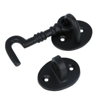 Deurhaak en vanger 75 mm zwart, Verzenden, Nieuw