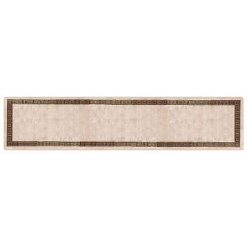 vidaXL Vloerkleedloper MARSA Beige en zwart 100 x 450 cm, Verzenden, Nieuw, Zwart