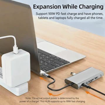 11-in-1 USB-C Hub Docking Station met HDMI, VGA, RJ45 & 100W, Verzenden, Nieuw