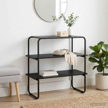 vidaXL Consoletafel Zwart eiken 100 x 41 x 75 cm Bewerkt, Huis en Inrichting, Verzenden, Nieuw, Overige houtsoorten, Minder dan 50 cm