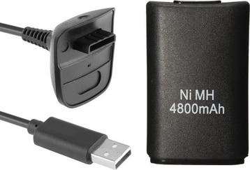 Play & Charge Kit voor Xbox 360 - Zwart (Nieuw), Verzenden, Nieuw