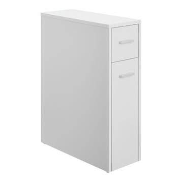 [en.casa] Niskast badkamerkast op wielen 61x20x45 cm wit, Verzenden, Nieuw