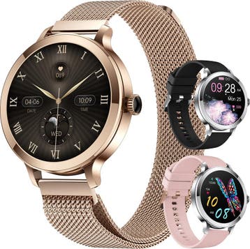 Golden Sound AMOLED Smartwatch Dames - 3 extra bandjes -, Ophalen of Verzenden, Zo goed als nieuw, Golden Sound