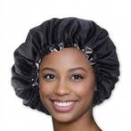 Zwarte / Grijze Satijnen Slaapmuts / Haar bonnet van Satijn, Ophalen of Verzenden, Nieuw