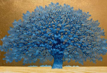Tree Scene Blue - Exclusive large work - NO RESERVE ! -