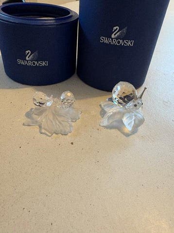 Swarovski - Figuur - Moeder slak met jongen (2) - Kristal, Antiek en Kunst