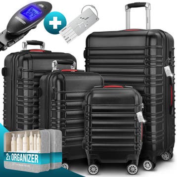 Reiskoffers 4-delige Zwart ABS accessoires (Recreatie), Verzenden, Nieuw