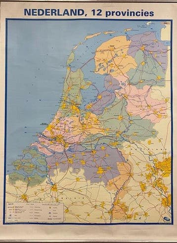Klassikale kaart Nederland 12 Provincies, Verzenden, Nieuw
